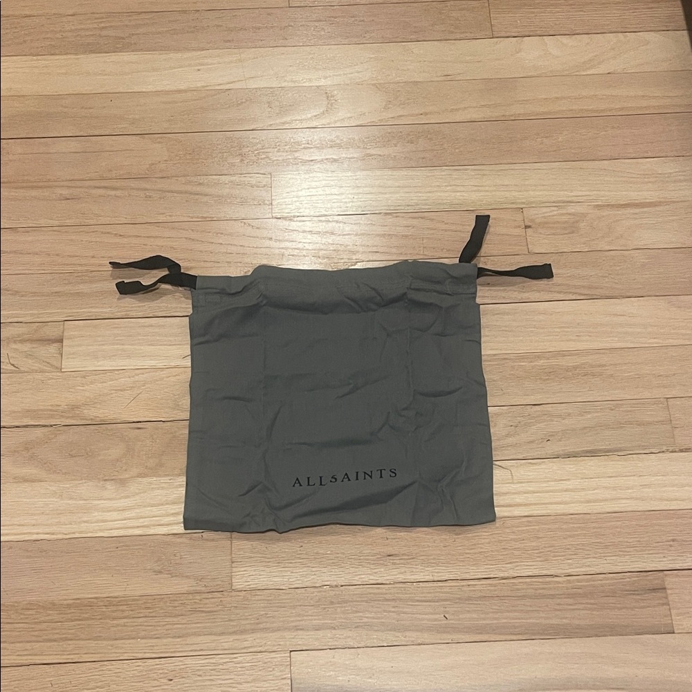 AllSaints Drawstring Dust Bag in Charcoal brand new